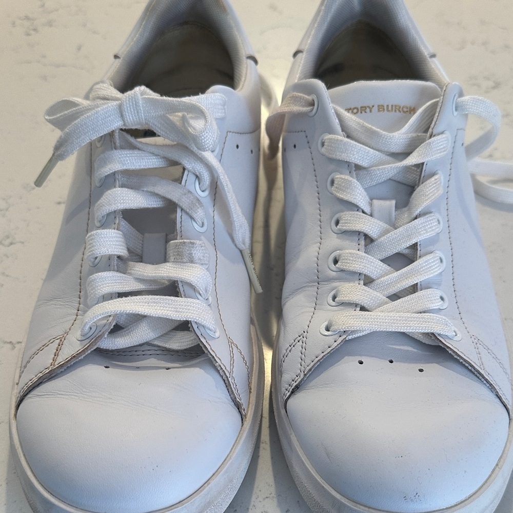 Tory Burch Classic White Lace-Up Sneakers